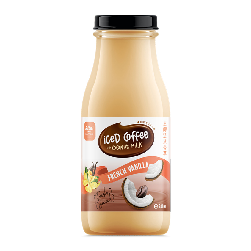 Rita Iced Coffee With Coconut Milk Frech Vanilla Flavor 280ml Glass Bottle